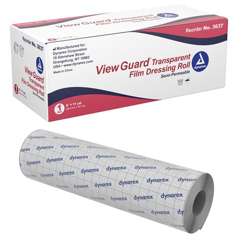 Dynarex®8 ' x 11码View Guard透明敷料卷#3637