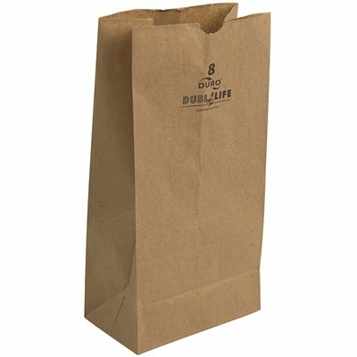 18408 Duro Hilex Poly Standard Kraft Self Opening Style Grocery Bag, 8# size, 35 Pound