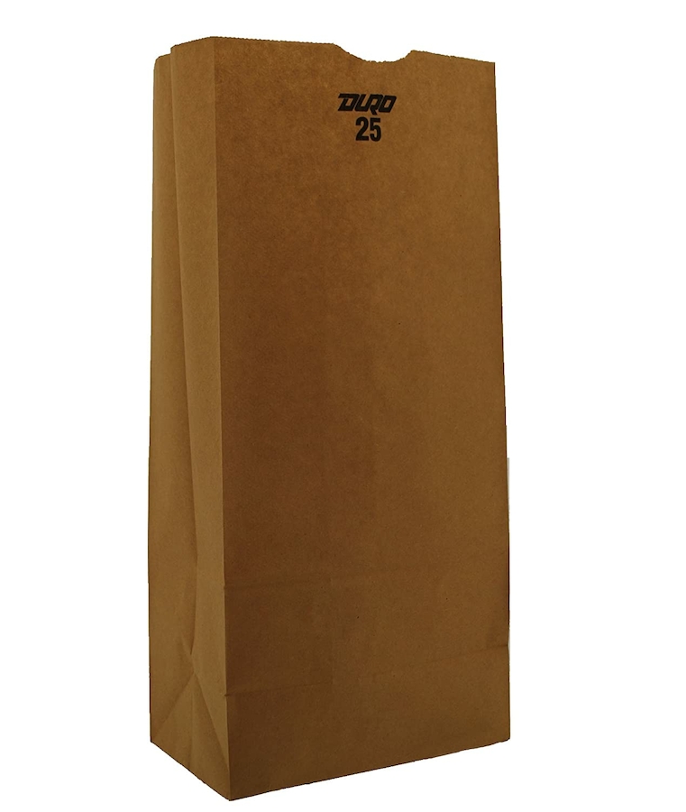 18424 Duro Hilex Poly Standard Kraft Self Opening Style Grocery Bag, 25# size, 40 lb. basis weight